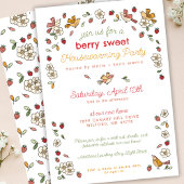 かわいいイチゴテーマニューホーム引っ越し祝いパーティーパーティー 招待状