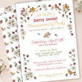 かわいいイチゴテーマニューホーム引っ越し祝いパーティーパーティー 招待状