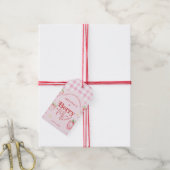 かわいいイチゴデイジーベリーファーストフォトブリッズデイ ギフトタグ (より糸付き)