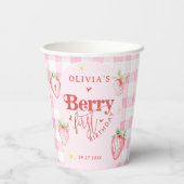 かわいいイチゴデイジーベリーファーストフォトブリッズデイ 紙コップ (裏面)