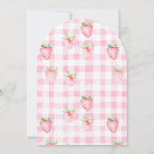 かわいいイチゴデイジーベリー1stアーチ誕生日 招待状 (裏面)