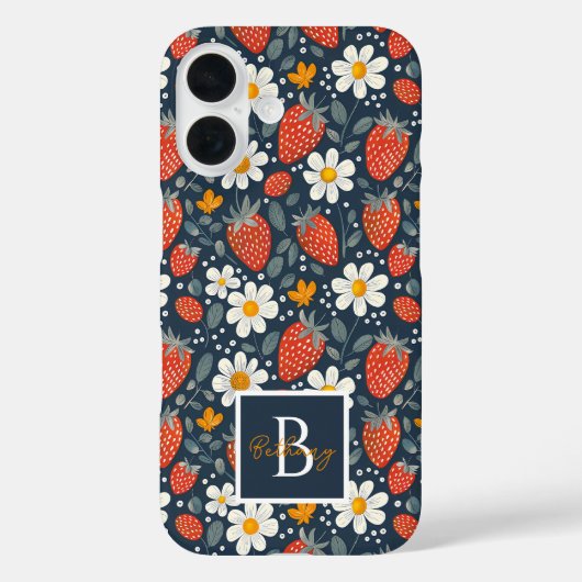 かわいいイチゴデザインと名前をカスタムする Case-Mate iPhoneケース (裏面)