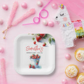 かわいいイチゴパーソナライズされた紙プレート ペーパープレート (パーティー)