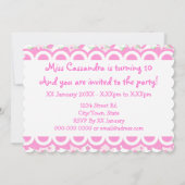 かわいいイチゴピンクかわいいパンダベア 招待状 (裏面)