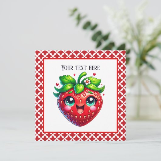 かわいいイチゴフェスティバルパーティー 招待状 (スタンド正面)