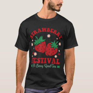 かわいいイチゴフェスティバルフルーツラバーレトロヴィンタグ Tシャツ