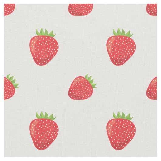 かわいいイチゴプリント綿 ファブリック (クローズアップ)