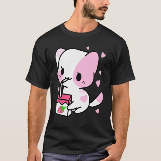 かわいいイチゴミルクちび猫Nexoギフト Tシャツ (正面)