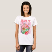 かわいいイチゴミルクカエルアート Tシャツ (正面フル)