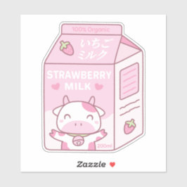 かわいいイチゴミルク カートン箱 シール