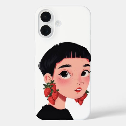 かわいいイチゴ女子のiPhoneケース かわいいギフト Case-Mate iPhoneケース (裏面)