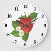 かわいいイチゴ愛好家のキッチンデコール ラージ壁時計 (正面)