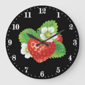 かわいいイチゴ愛好家のキッチンデコール ラージ壁時計 (正面)