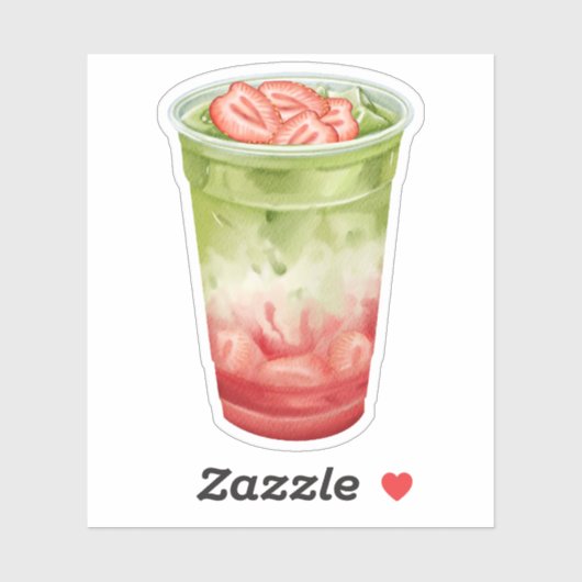 かわいいイチゴ抹茶ステッカー シール (シート)