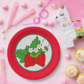 かわいいイチゴ摘みパイ作りパーティー ペーパープレート (パーティー)