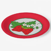 かわいいイチゴ摘みパイ作りパーティー ペーパープレート (アングル)