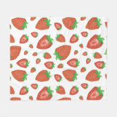 かわいいイチゴ柄の居心地の良い毛布 フリースブランケット (正面(横))