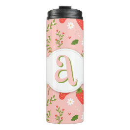 かわいいイチゴ柄の熱タンブラー タンブラー