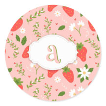 かわいいイチゴ柄ステッカー