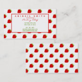 かわいいイチゴ柄パーソナライズされた名刺 名刺 (正面/裏面)