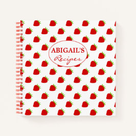 かわいいイチゴ柄レシピ手帳 ノートブック