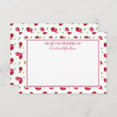 かわいいイチゴ柄 サンキューカード (正面/裏面)