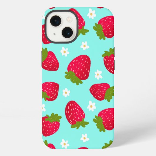 かわいいイチゴ柄 iPhoneケース (裏面)