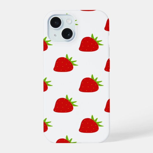 かわいいイチゴ柄 | iPhone 15ケース (裏面)