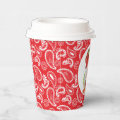 かわいいイチゴ格言ペイズリー 紙コップ (右)