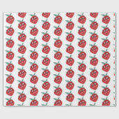 かわいいイチゴ漫画の手描きドードル ラッピングペーパー (フラット)
