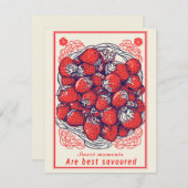 かわいいイチゴ甘い瞬間グリーティングカード シーズンカード (正面/裏面)