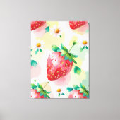 かわいいイチゴ虹のデイジー誕生日パーティー キャンバスプリント (正面)