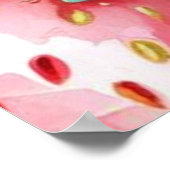 かわいいイチゴ虹のデイジー誕生日パーティー ポスター (角)