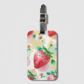 かわいいイチゴ虹のデイジー誕生日パーティー ラゲッジタグ (正面縦)