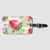 かわいいイチゴ虹のデイジー誕生日パーティー ラゲッジタグ (正面横)