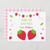 かわいいイチゴ誕生日ありがとう サンキューカード (正面/裏面)