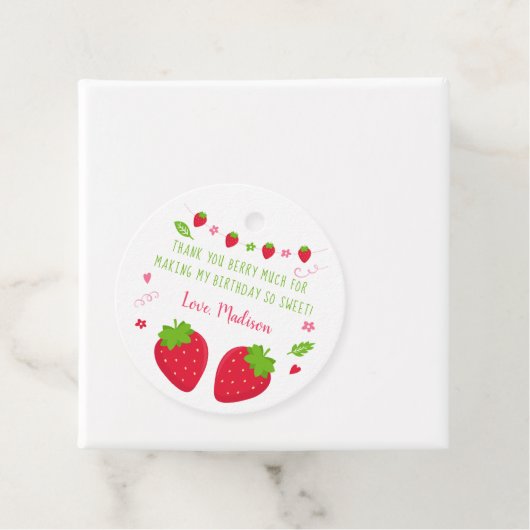 かわいいイチゴ誕生日ありがとう フェイバータグ (インサイチュ)
