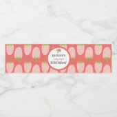 かわいいイチゴ誕生日ベリーファースト ペットボトルラベル (シングルラベル)