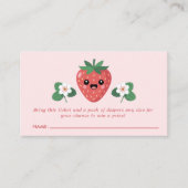 かわいいイチゴ赤ちゃんシャワーおむつラッフル エンクロージャーカード (正面)