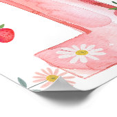 かわいいイチゴ1stバースデーベリーファースト・ウェルカム ポスター (角)