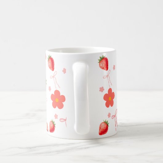 かわいいイチゴ コーヒーマグカップ (ハンドル)