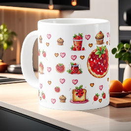 かわいいイチゴ💗🍓🥨 ジャンボコーヒーマグカップ