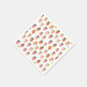かわいいイチゴ スタンダードカクテルナプキン (角)