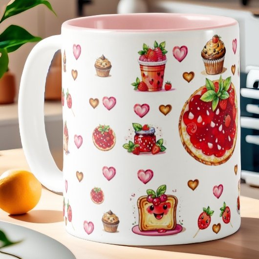 かわいいイチゴ💗🍓🥨 ツートーンマグカップ