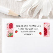 かわいいイチゴ&ブロッサム差出人住所ラベル ラベル (インサイチュ)