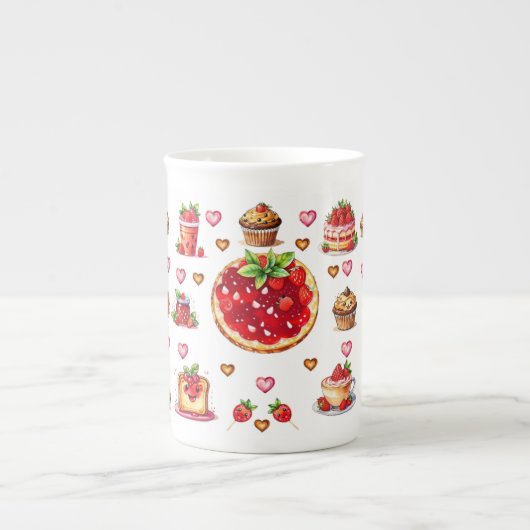 かわいいイチゴ💗🍓🥨 ボーンチャイナマグカップ (正面)