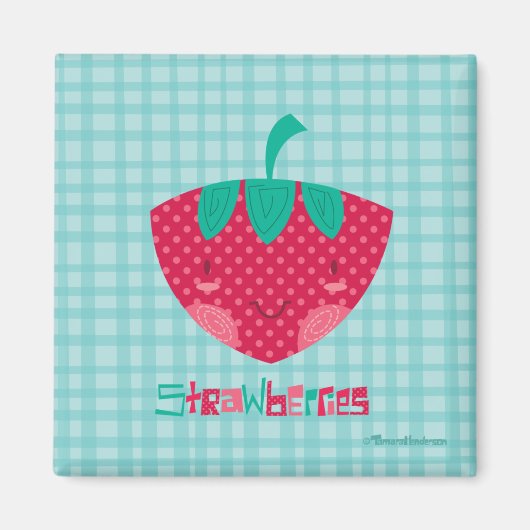 かわいいイチゴ マグネット (正面)