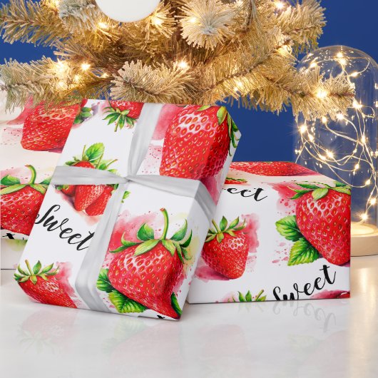 かわいいイチゴ ラッピングペーパー (クリスマス)