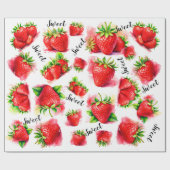 かわいいイチゴ ラッピングペーパー (フラット)