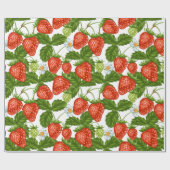 かわいいイチゴ ラッピングペーパー (フラット)